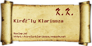 Király Klarissza névjegykártya