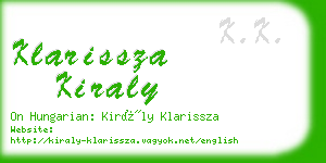 klarissza kiraly business card